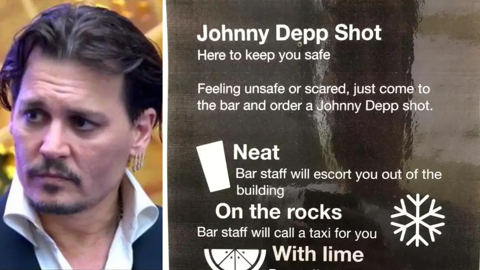 'असुरक्षित या डरा हुआ' महसूस करने वाले पुरुष ग्राहकों के लिए बार ने 'जॉनी डेप शॉट्स' बेचे
